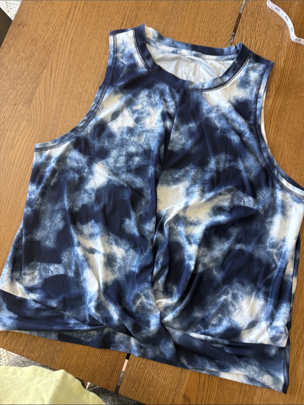 Old Navy Navy & White Tie-Dye Tank Top